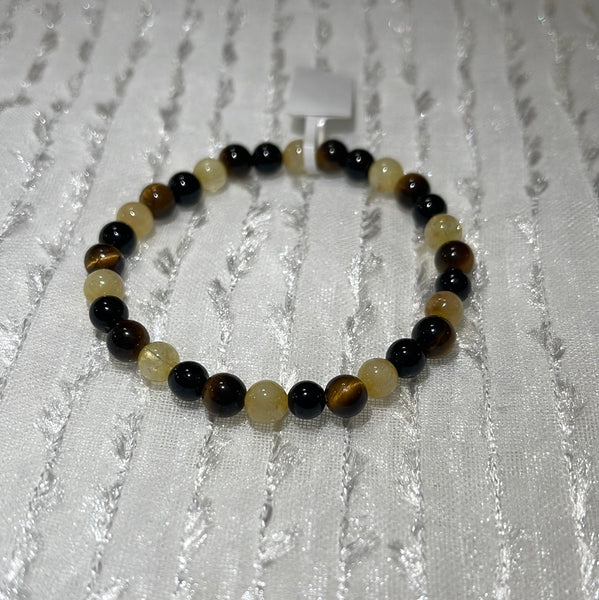 Tiger’s Eye, Citrine & Tourmaline Bracelet