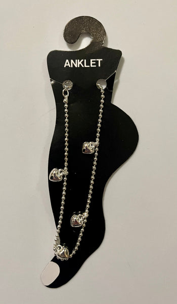 Assorted Silvertone Anklets
