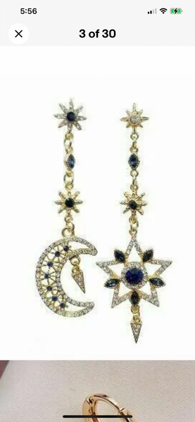 Black ‘n Glitter Celestial Earrings