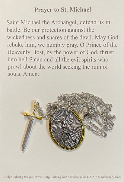 Archangel Michael Pendant #2 & Prayer Card