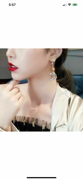 Black ‘n Glitter Celestial Earrings