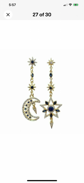 Black ‘n Glitter Celestial Earrings