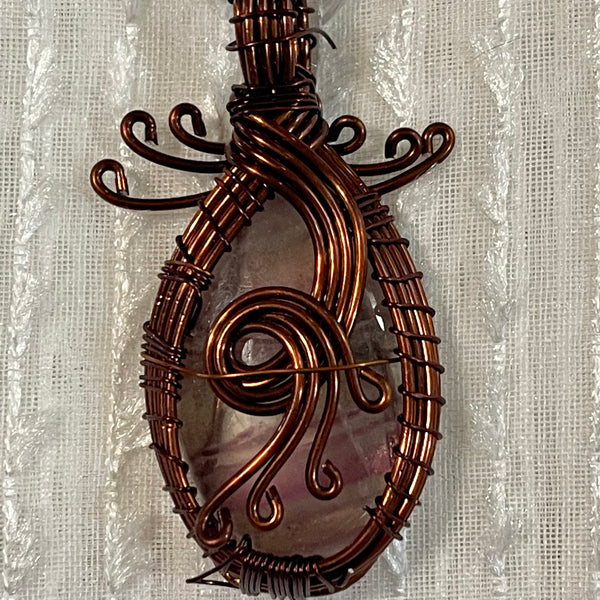 Copper Wrapped Fluorite Pendants #143