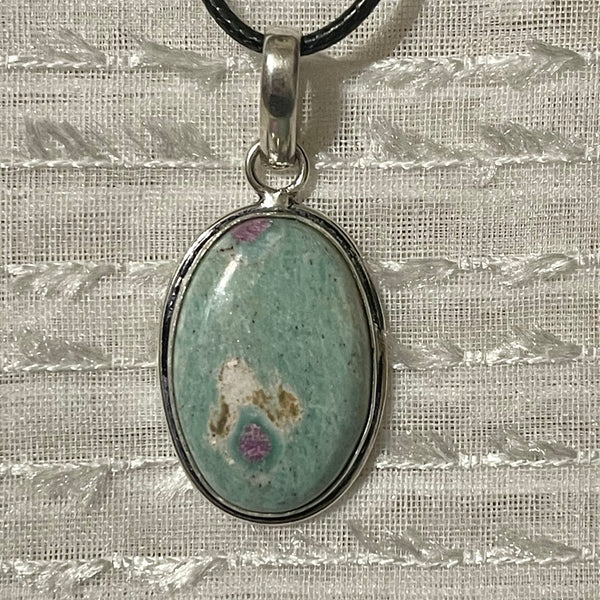 Ruby in Fuschite Oval Pendants #104