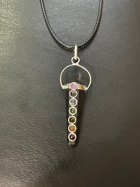 Tourmaline Chakra Pencil Point Pendant #102