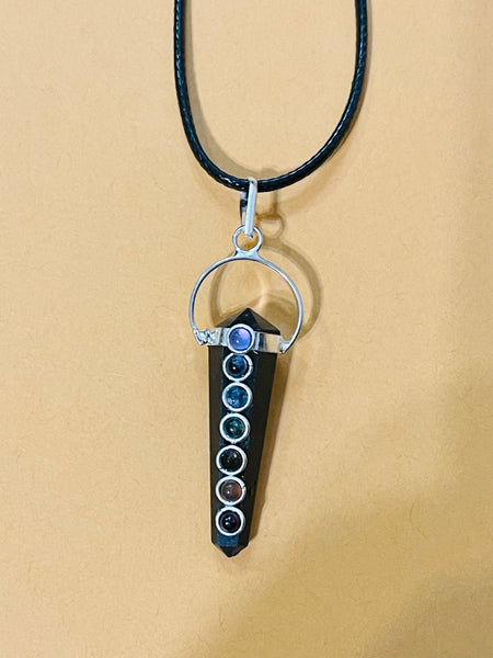 Tourmaline Chakra Pencil Point Pendant #102