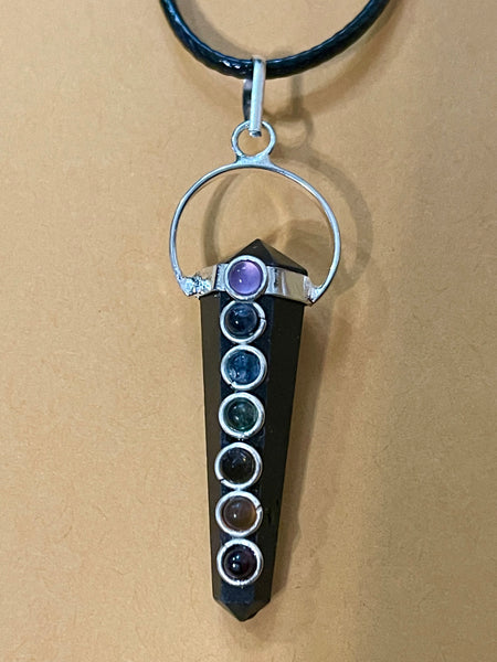 Tourmaline Chakra Pencil Point Pendant #102