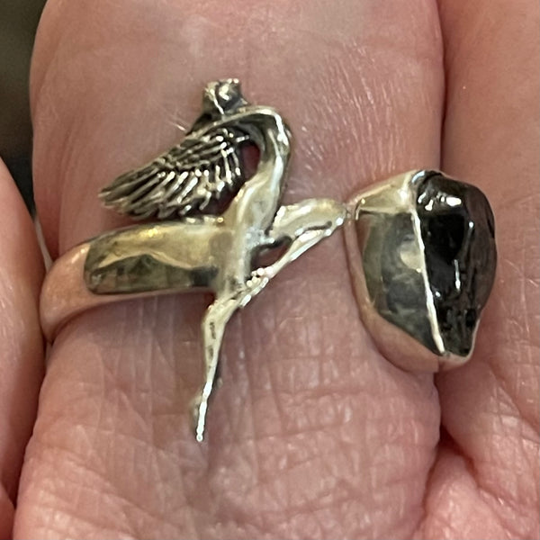 Fairy Shungite Sterling Silver Sz 8 Ring #134