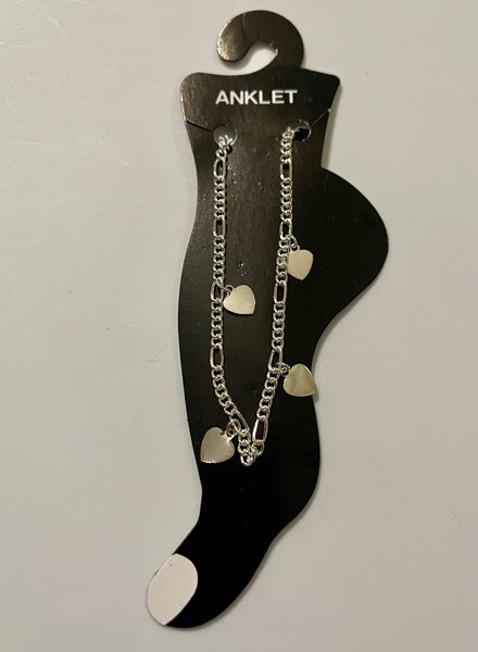 Assorted Silvertone Anklets