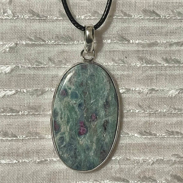 Ruby in Fuschite Oval Pendants #104