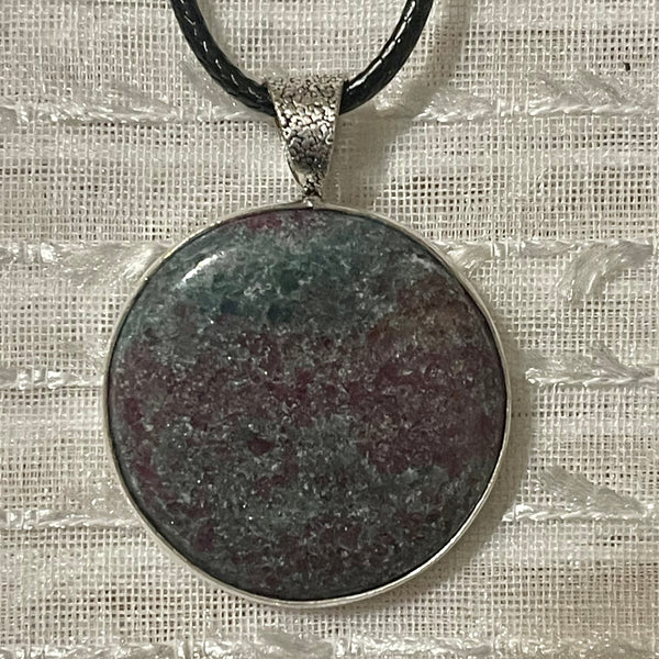 Ruby in Fuschite Oval Pendants #104