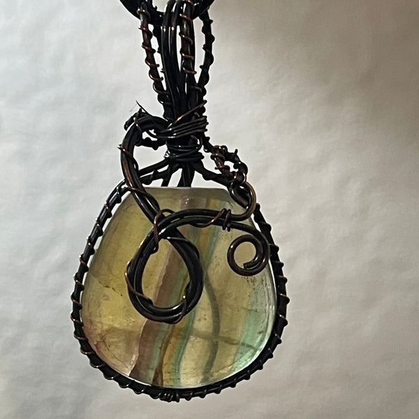 Copper Wrapped Fluorite Pendants #143