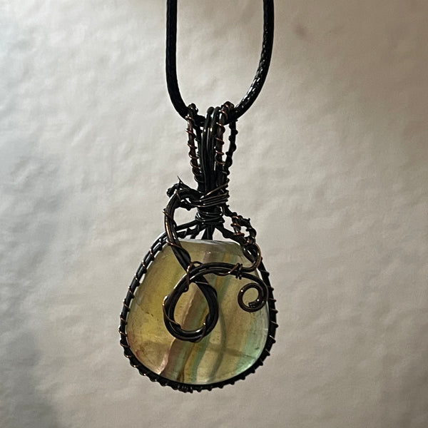 Copper Wrapped Fluorite Pendants #143