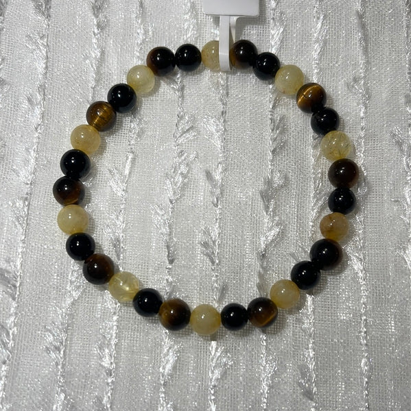 Tiger’s Eye, Citrine & Tourmaline Bracelet