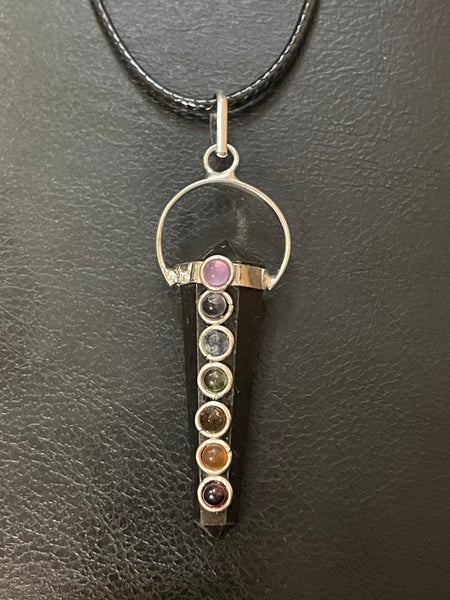 Tourmaline Chakra Pencil Point Pendant #102
