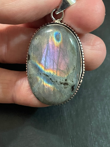 Labradorite Purple Flash Pendant