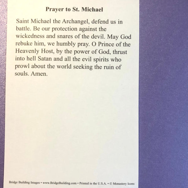 Archangel Michael Prayer Card & Pendant