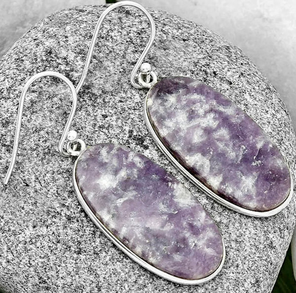 Lepidolite 101 Sterling Silver Earrings