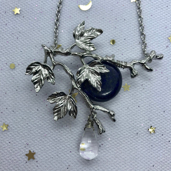 Dark & Stormy Night Branches Sodalite Crystal Necklace