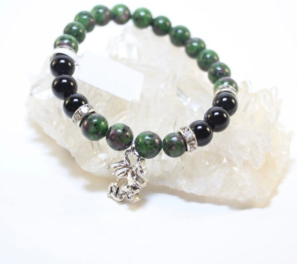 Ruby Zoisite & Garnet Dragon Bracelet