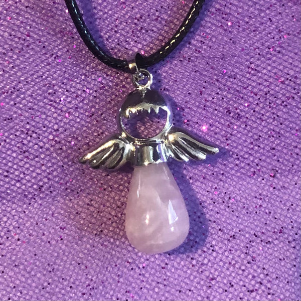 Angel Pendants Rose Quartz & Amethyst