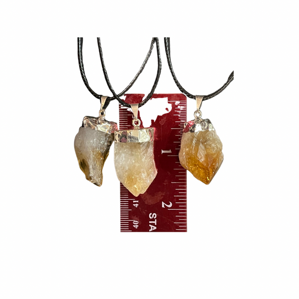 Citrine Silver Capped Nugget Pendant