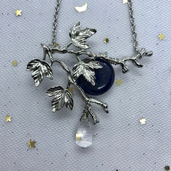Dark & Stormy Night Branches Sodalite Crystal Necklace