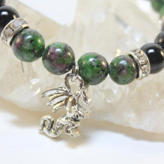 Ruby Zoisite & Garnet Dragon Bracelet