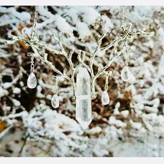 Branches with Quartz Drops Ethereal Necklace