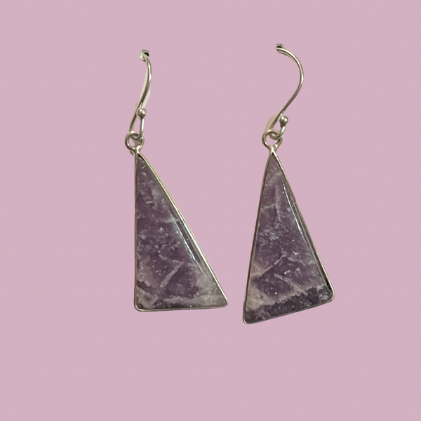 Lepidolite 101 Sterling Silver Earrings