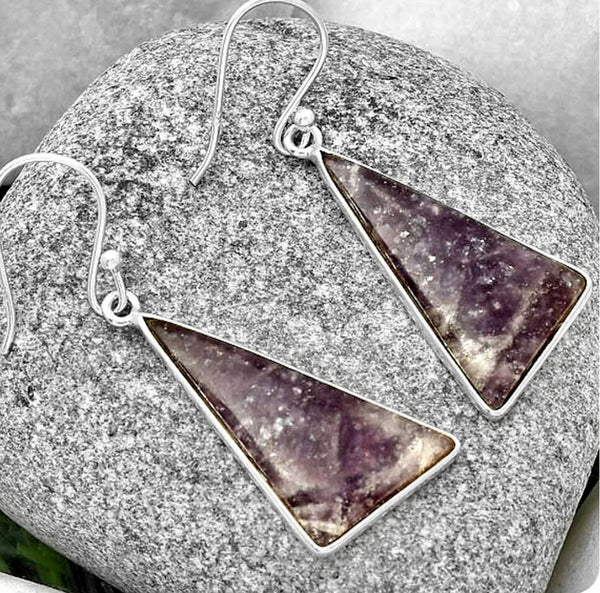 Lepidolite 101 Sterling Silver Earrings
