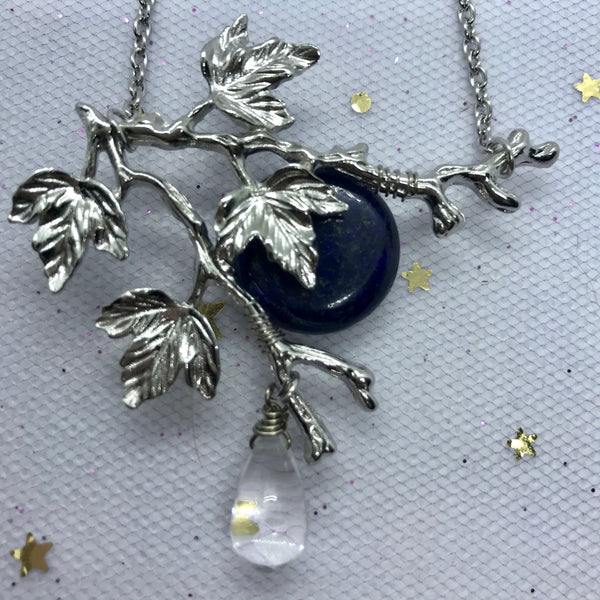 Dark & Stormy Night Branches Sodalite Crystal Necklace