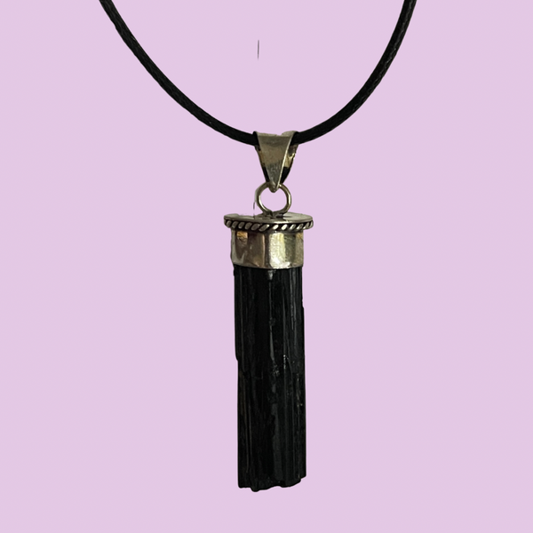 Black Tourmaline Point Pendant