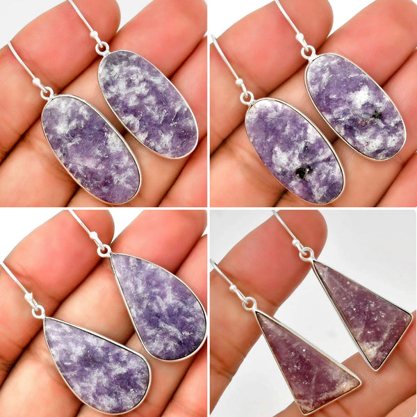 Lepidolite 101 Sterling Silver Earrings