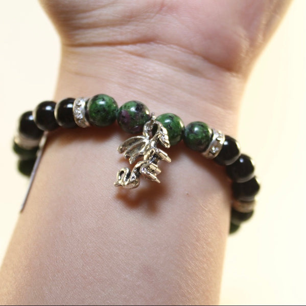 Ruby Zoisite & Garnet Dragon Bracelet