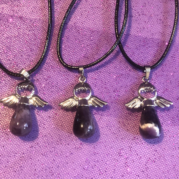 Angel Pendants Rose Quartz & Amethyst