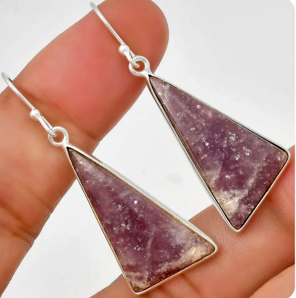 Lepidolite 101 Sterling Silver Earrings