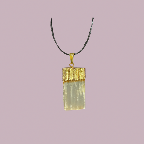 Selenite Electroplated Pendant