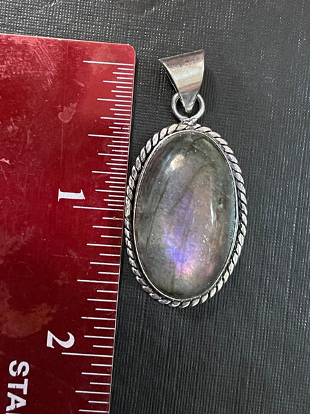 Labradorite Purple Flash Pendant