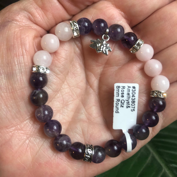 Amethyst & Rose Qtz/ Lotus