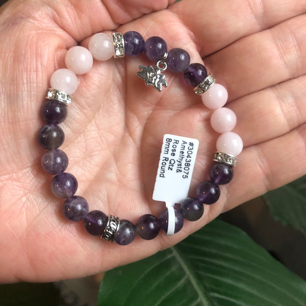 Amethyst & Rose Qtz/ Lotus