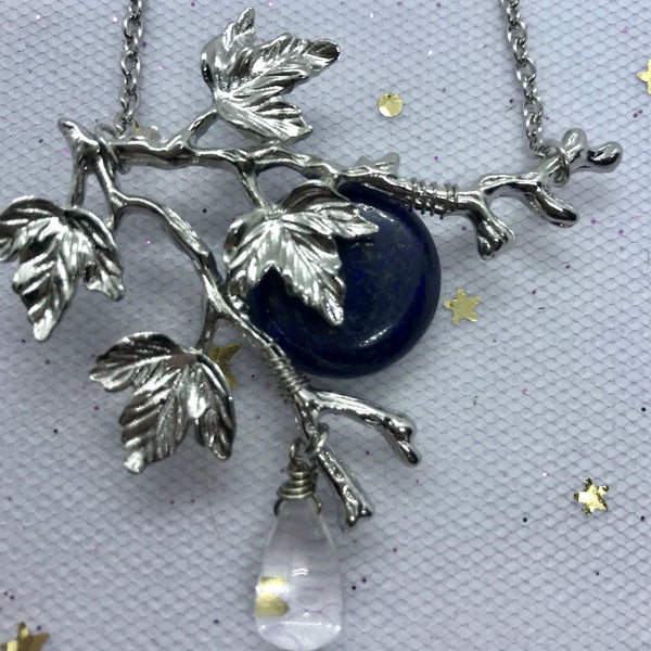 Dark & Stormy Night Branches Sodalite Crystal Necklace