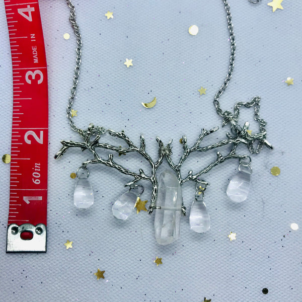 Branches with Quartz Drops Ethereal Necklace