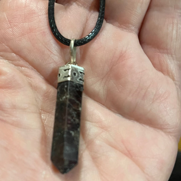 Garnet Pencil Point Pendant