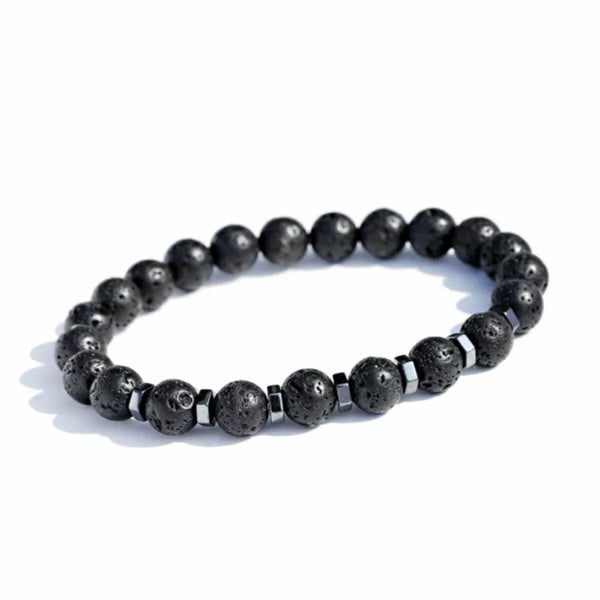 Hematite & Volcanic Lava Stone Bracelet