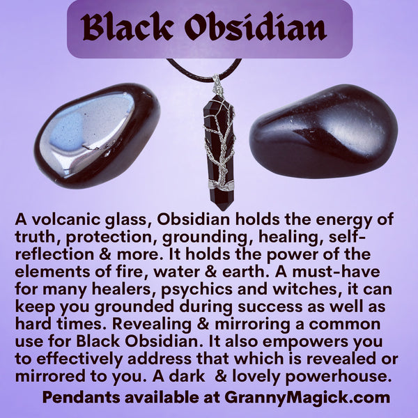 Black Obsidian Wire Wrapped Tree Pendant