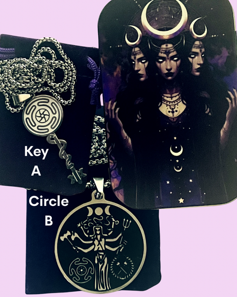 Helate Key or Circle Pendant in a Tin Hecate