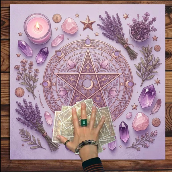 Lavender Nature Pentacle Altar Cloth