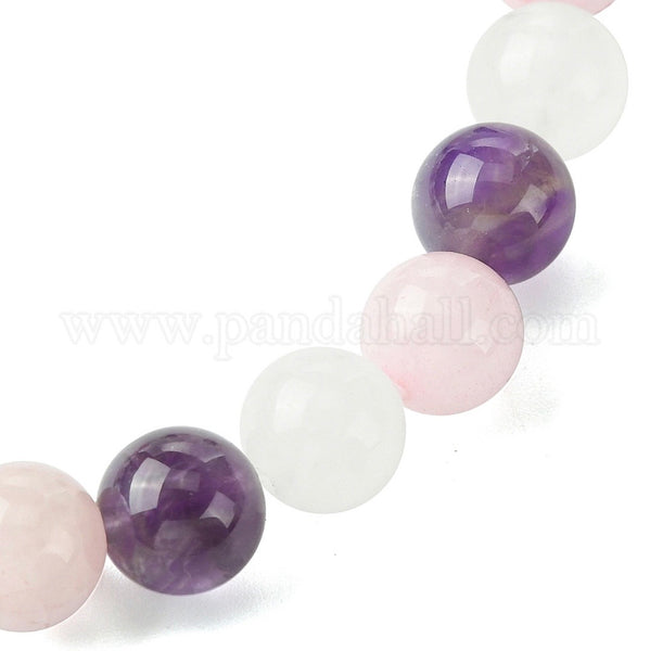 Moon Fairy Bracelet with Rose & Clear Quartz & Amethyst