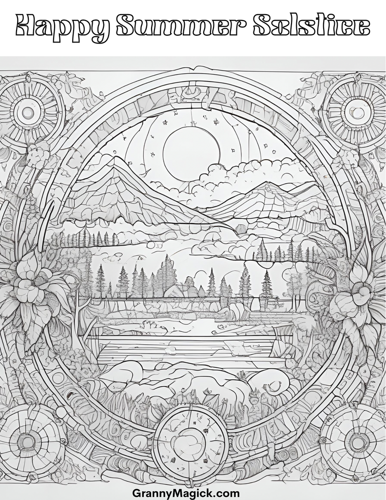 Spring Solstice Colouring Free Summer Solstice Coloring Pages – Granny Magick Margaret Jamison